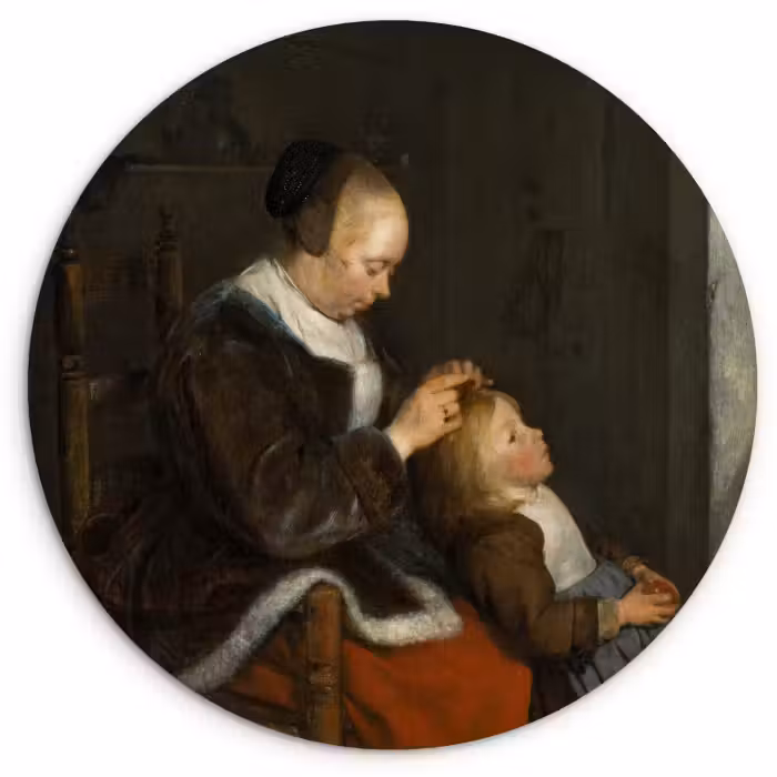 Muurcirkel - De luizenjacht - Schilderij van Gerard ter Borch