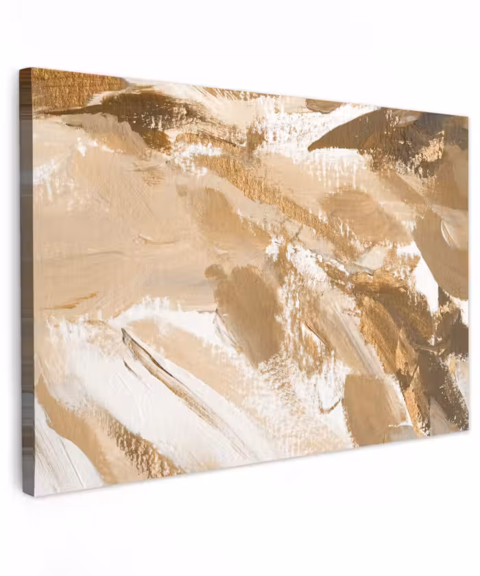Canvas schilderij - Goud - Beige - Abstract