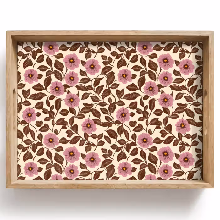 Dienblad - Bloemen - Bladeren - Kleurrijk