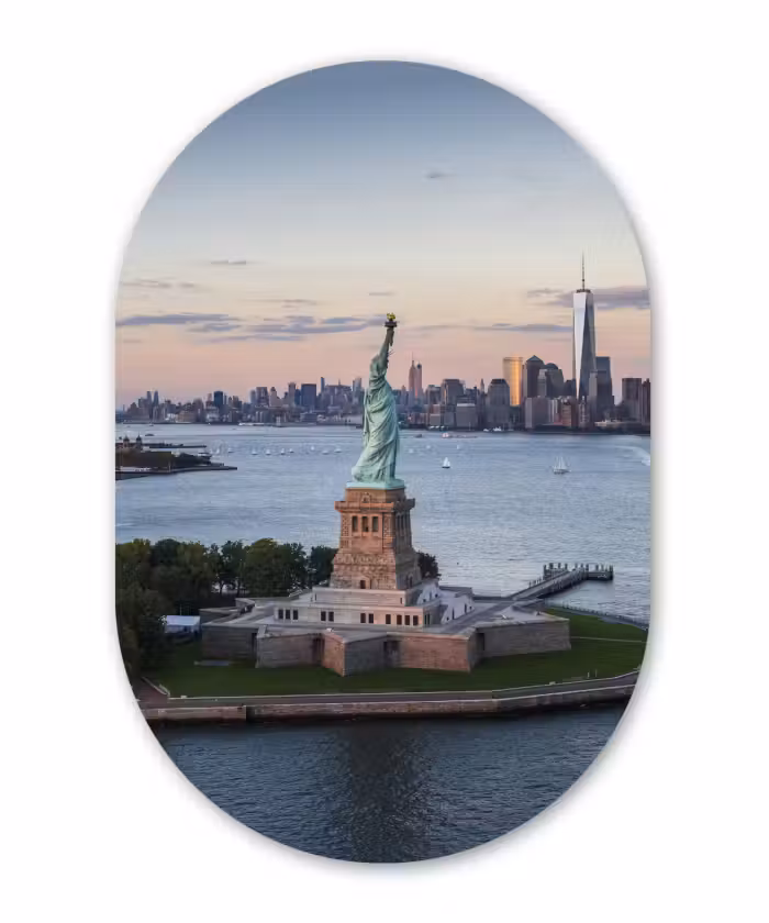 Muurovaal - New York - Vrijheidsbeeld - Skyline