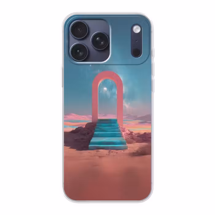 Telefoonhoesje Softcase - Roze Boog met Trap in Woestijn