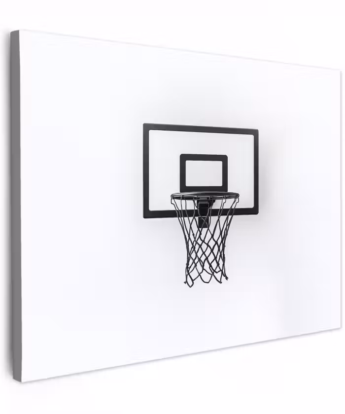 Canvas schilderij - Basketbalbord - Minimalistisch - Zwart