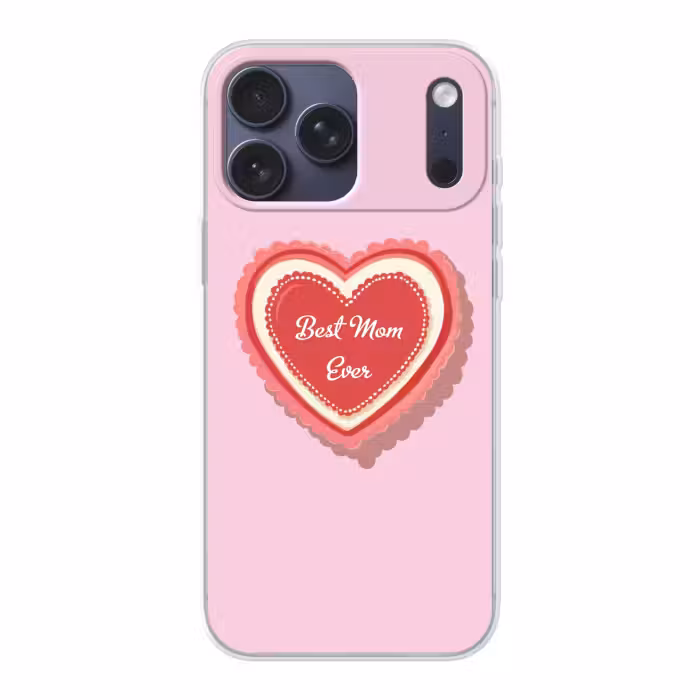 Telefoonhoesje Softcase - Best Mom Ever Lichtroze Moederdag