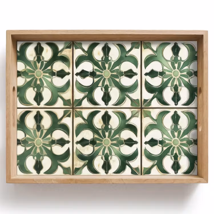 Dienblad - Groene Tegels Vintage