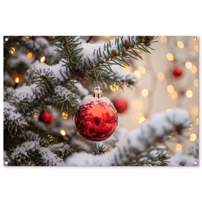Tuinposter - Kerstbal - Sneeuw - Winter
