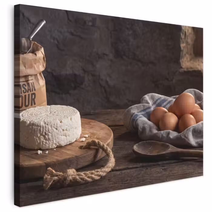 Canvas schilderij - Meel - Eieren - Eten