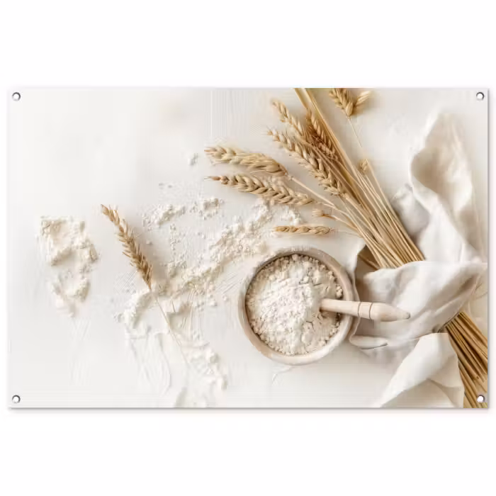 Tuinposter - Bloem - Hout - Tarwe