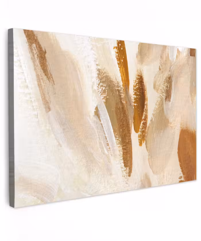 Canvas schilderij - Wit - Bruin - Abstract