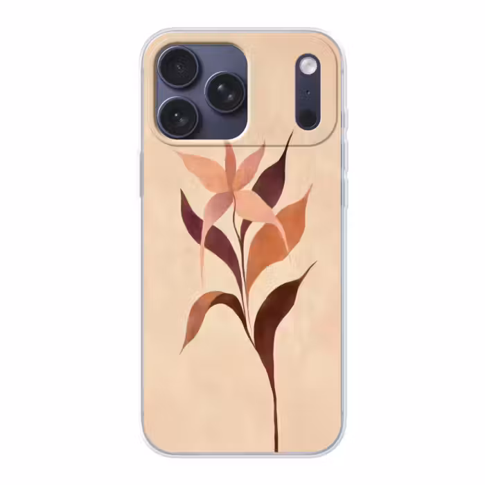 Telefoonhoesje Softcase - Abstracte Bloem Beige