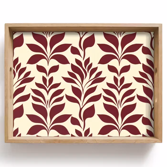 Dienblad - Abstract - Bladeren - Burgundy