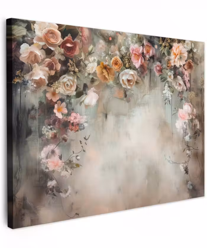 Canvas schilderij - Bloemen Boog Vintage