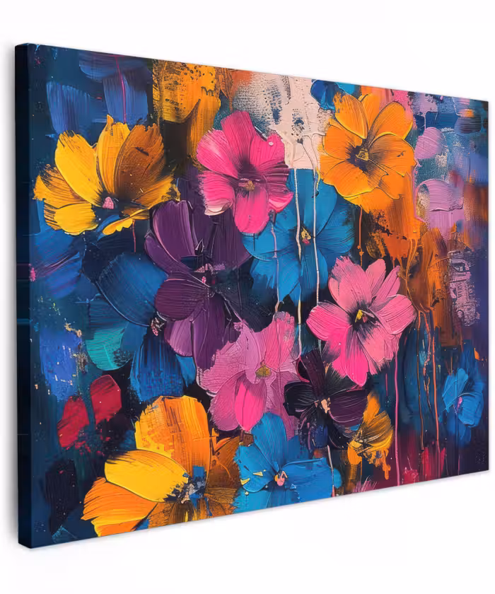 Canvas schilderij - Bloemen - Kleurrijk - Abstract - Modern
