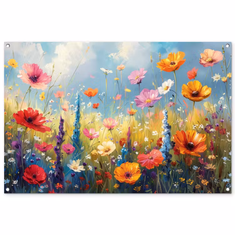 Tuinposter - Bloemenveld Impressionistisch