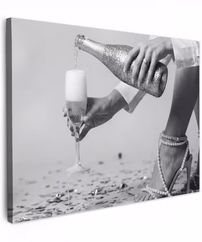 Canvas schilderij - Feestelijk - Champagne - Discobal