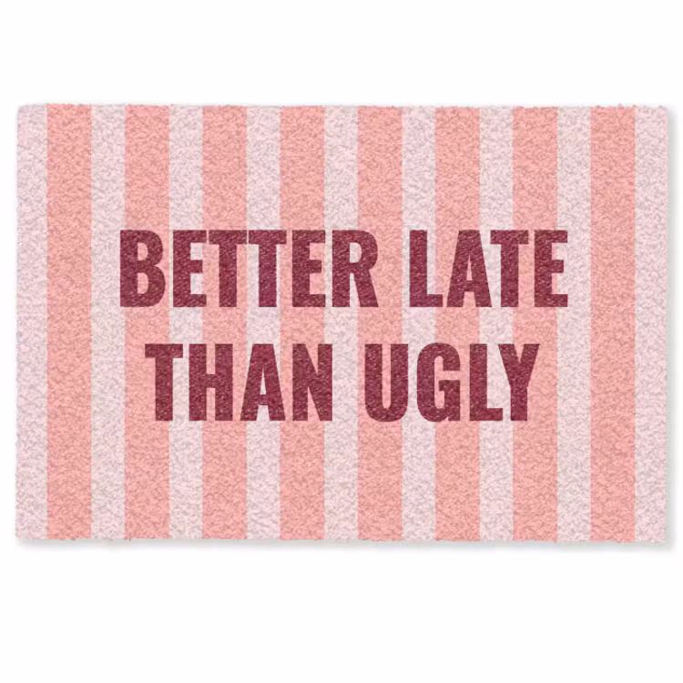 Deurmat - Roze - Quote - Strepen