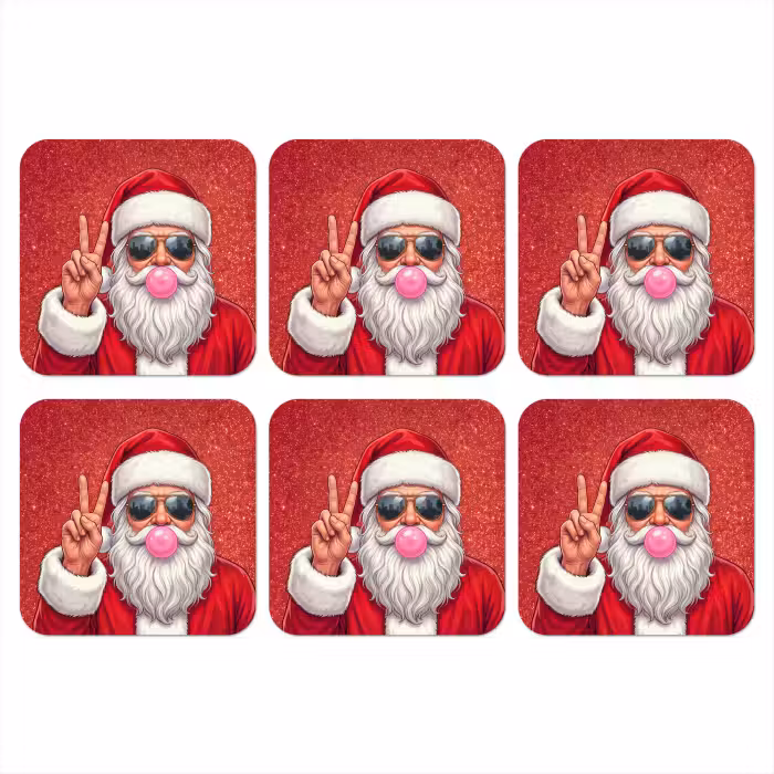 Onderzetter - Kerstman - Zonnebril - Kerst
