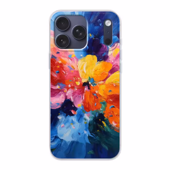 Telefoonhoesje Softcase - Bloemen Close-up Olieverf