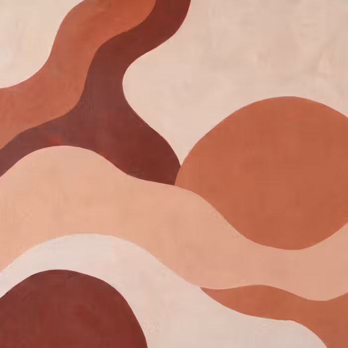 Behang - Abstracte Golvende Vormen Terracotta