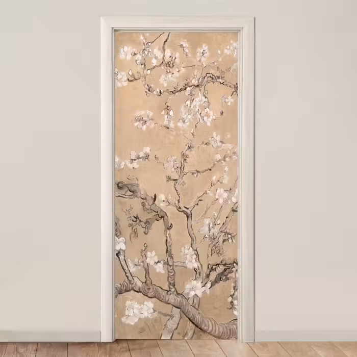 Deursticker - Van Gogh Amandelbloesem Beige