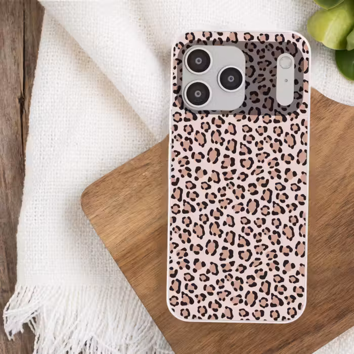 Telefoonhoesje Softcase - Luipaard Patroon Lichtroze