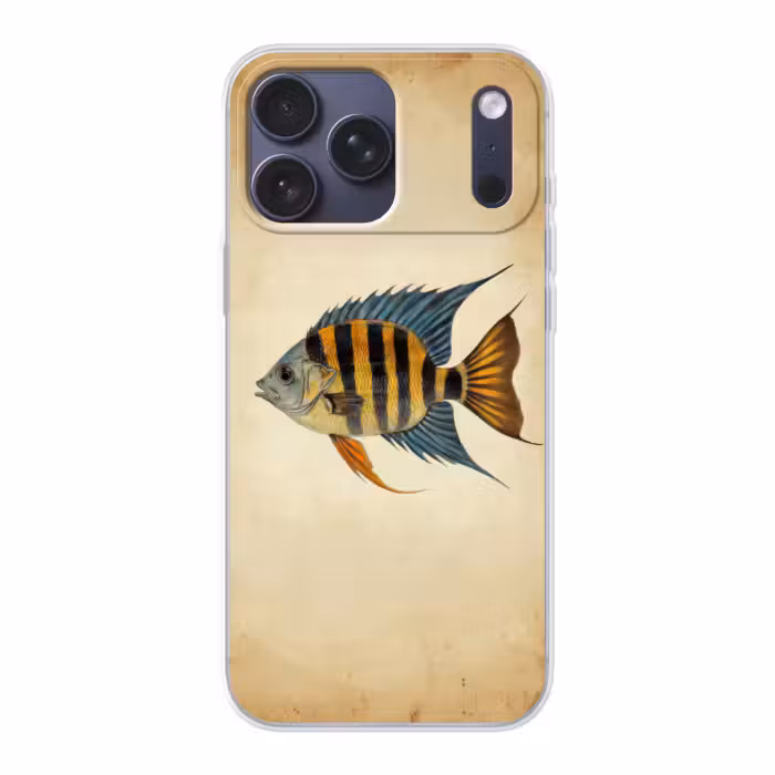 Telefoonhoesje Softcase - Gestreepte Vis Vintage