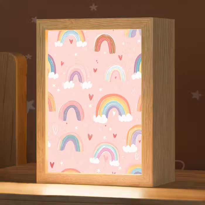 Nachtlampje - Regenboog - Patroon - Pastel