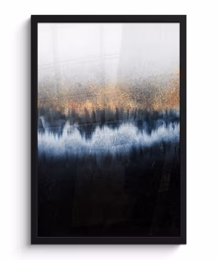 Poster met lijst - Abstract - Goud - Luxe - Blauw