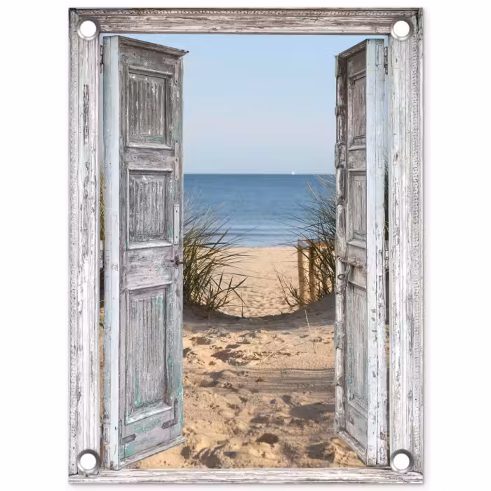Tuinposter - Deur naar de zee