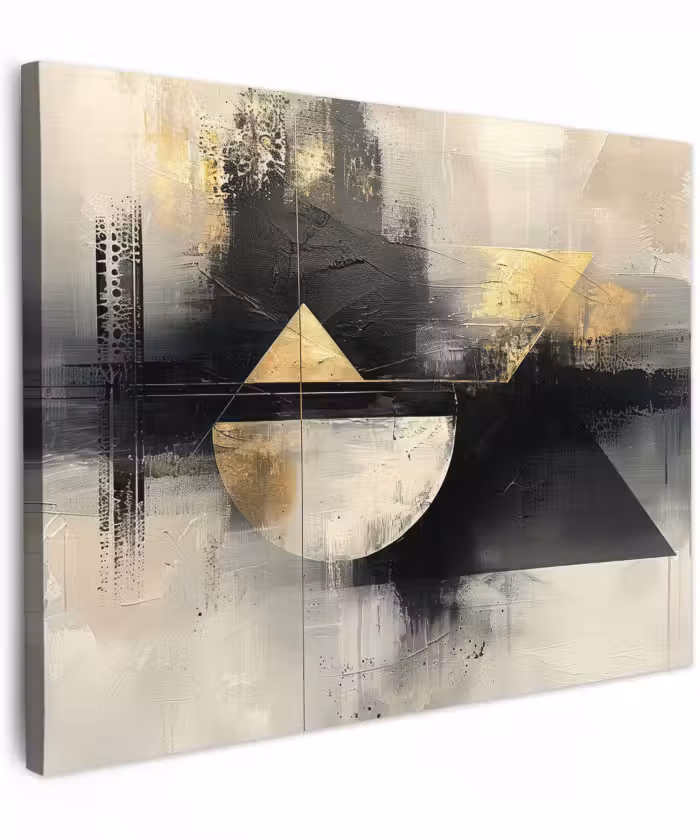 Canvas schilderij - Kunst - Modern - Luxe - Goud - Zwart