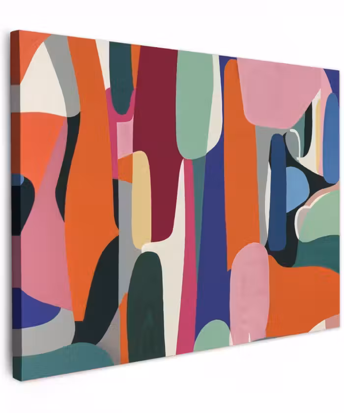 Canvas schilderij - Vormen - Ritmisch - Kleuren - Abstract
