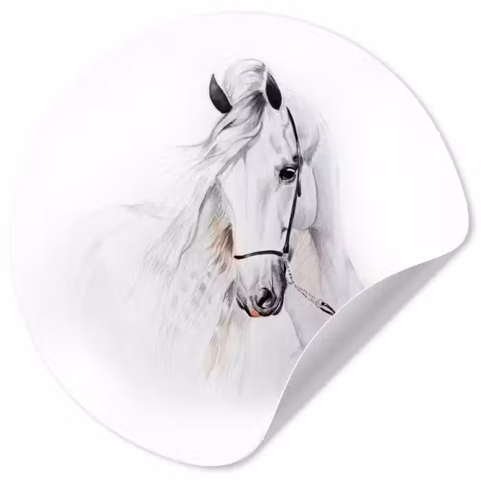 Behangcirkel - Paard - Waterverf - Dieren - Wit
