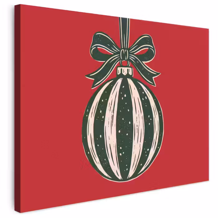 Canvas schilderij - Kerstbal - Kerst - Rood