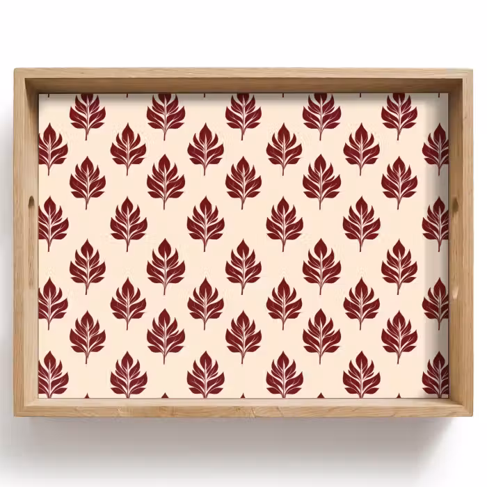 Dienblad - Botanisch - Patroon - Bordeaux