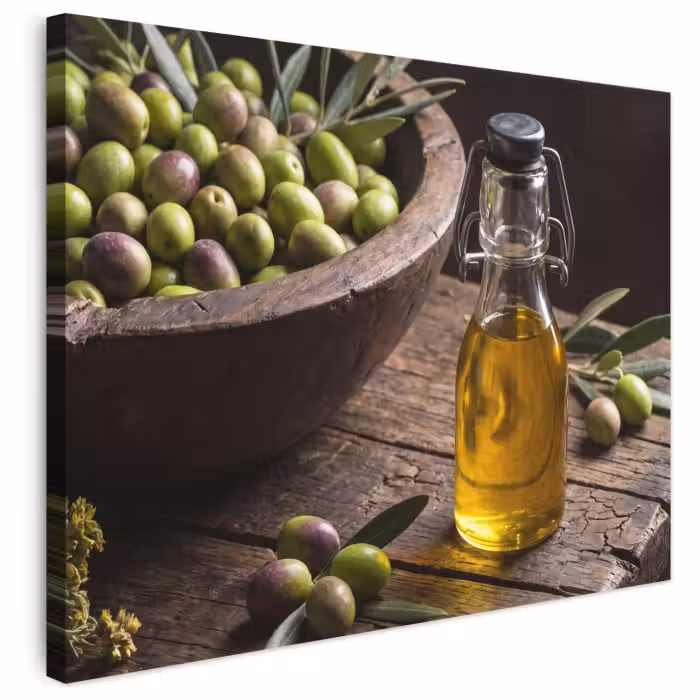 Canvas schilderij - Olijven - Eten - Rustiek