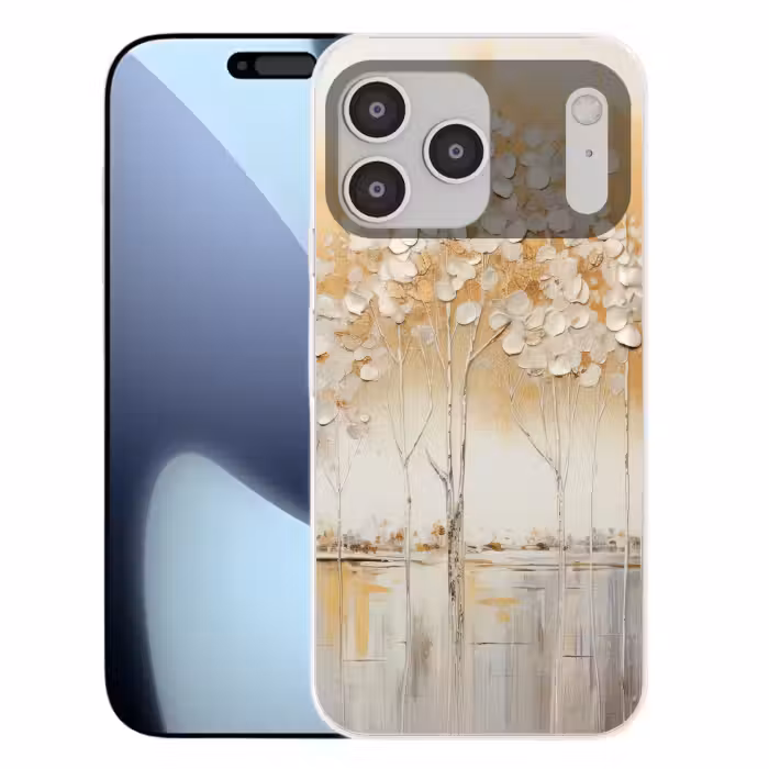 Telefoonhoesje Softcase - Abstracte Bomen Gouden Achtergrond
