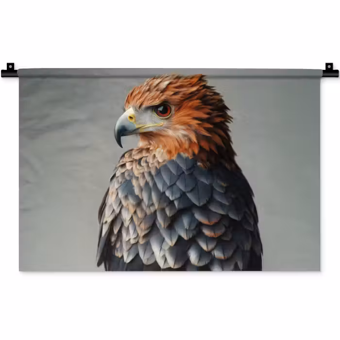 Wandkleed - Vogel - Realistisch - Veren - Bruin