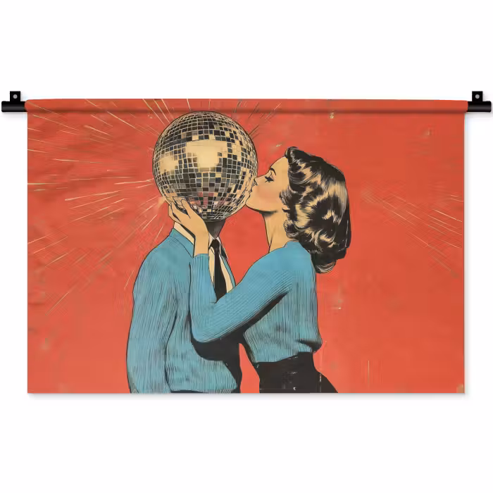Wandkleed - Vrouw - Retro - Discobal - Kus