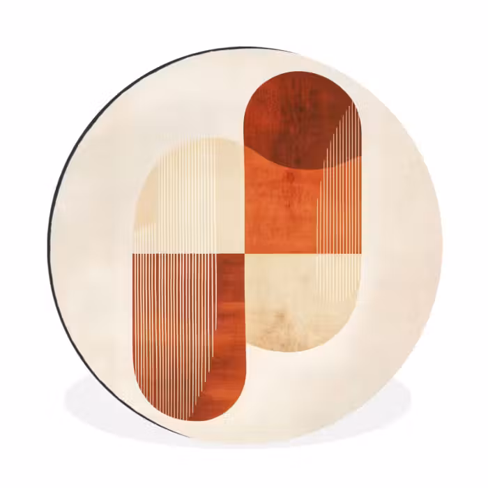 Wandcirkel - aluminium - Bogen - Beige - Vormen