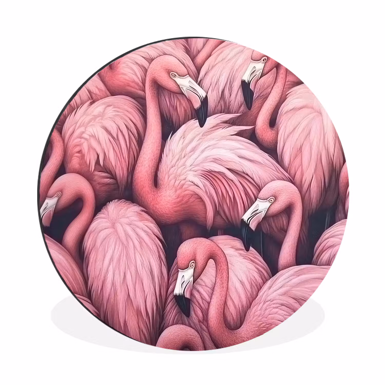 Wandcirkel - aluminium - Flamingo - Roze - Dieren