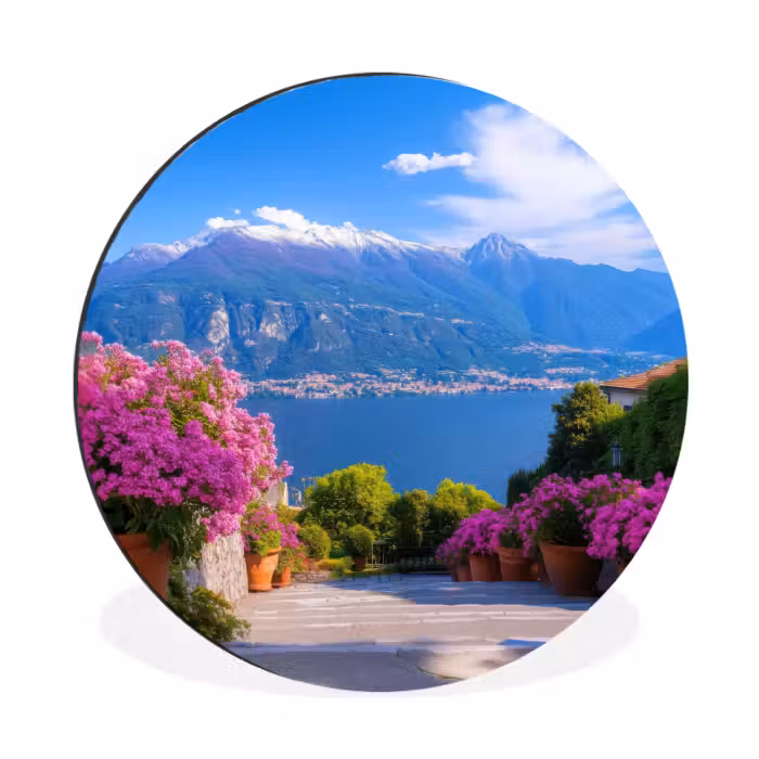 Wandcirkel - aluminium - Lake Como - Italië - Landschap