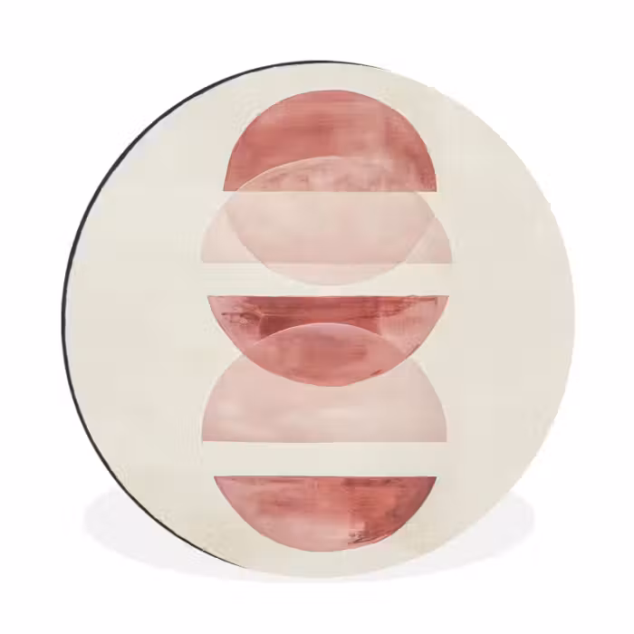 Wandcirkel - aluminium - Minimalistisch - Cirkels - Roze