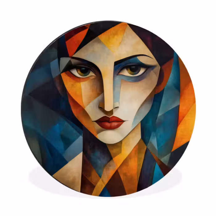 Wandcirkel - aluminium - Portret - Abstract - Vormen