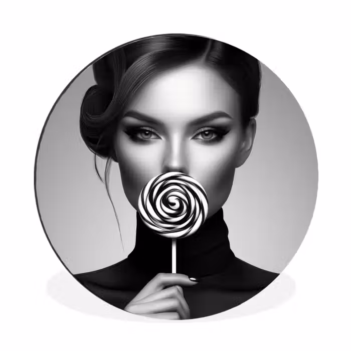 Wandcirkel - aluminium - Vrouw - Lolly - Zwart