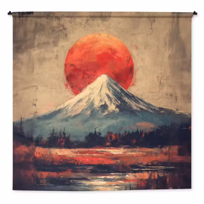 Wandkleed - Bergtop - Sneeuw - Zon