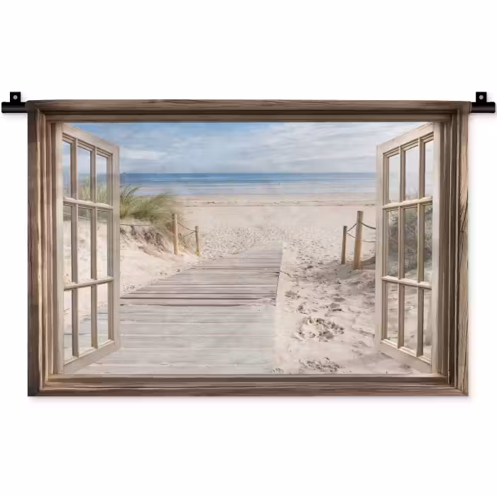 Wandkleed - Doorkijk - Strand - Duinen - Pad - Landschap