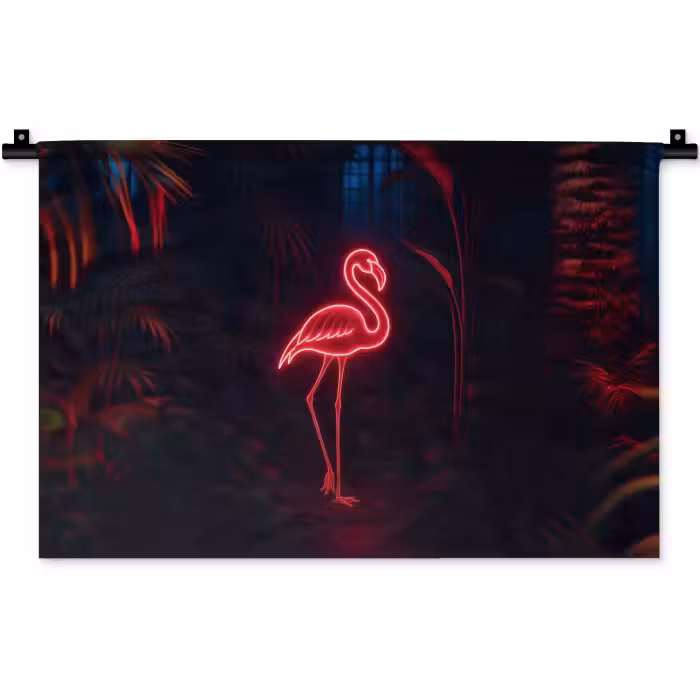 Wandkleed - Flamingo - Roze - Neon - Licht