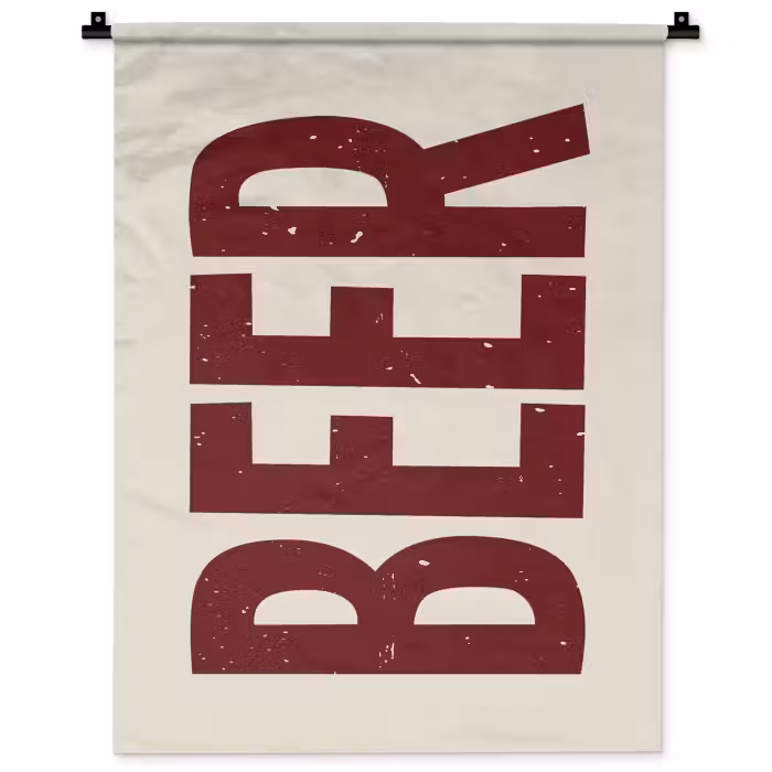 Wandkleed - Japandi - Beer - Red - Retro