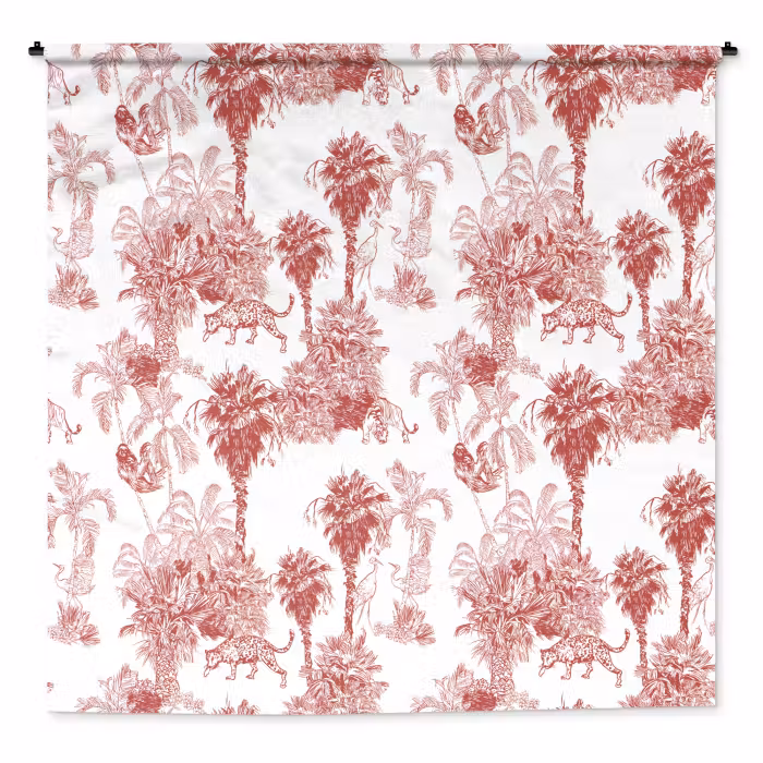 Wandkleed - Jungle - Natuur - Rood