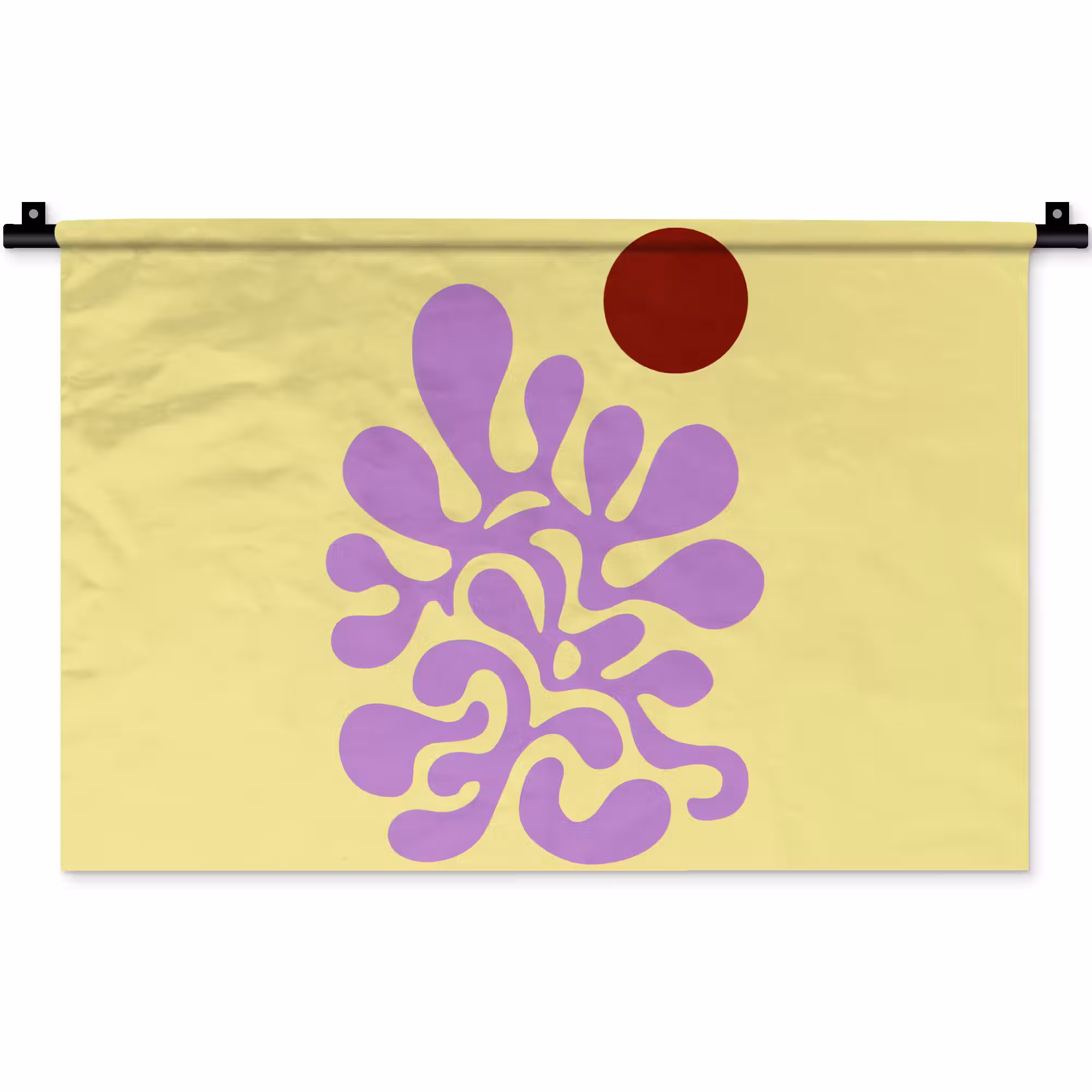 Wandkleed - Koraal - Cirkel - Abstract - Geel