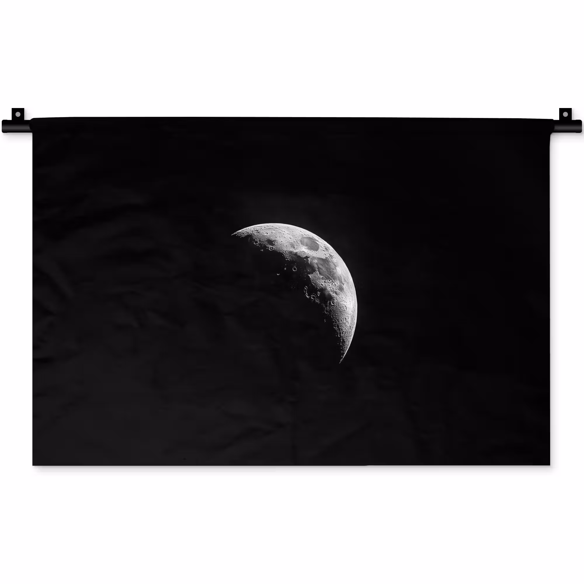 Wandkleed - Maan - Hemel - Zwart - Schaduw